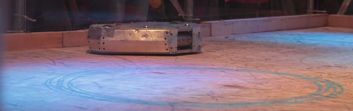 Chewie on the arena floor